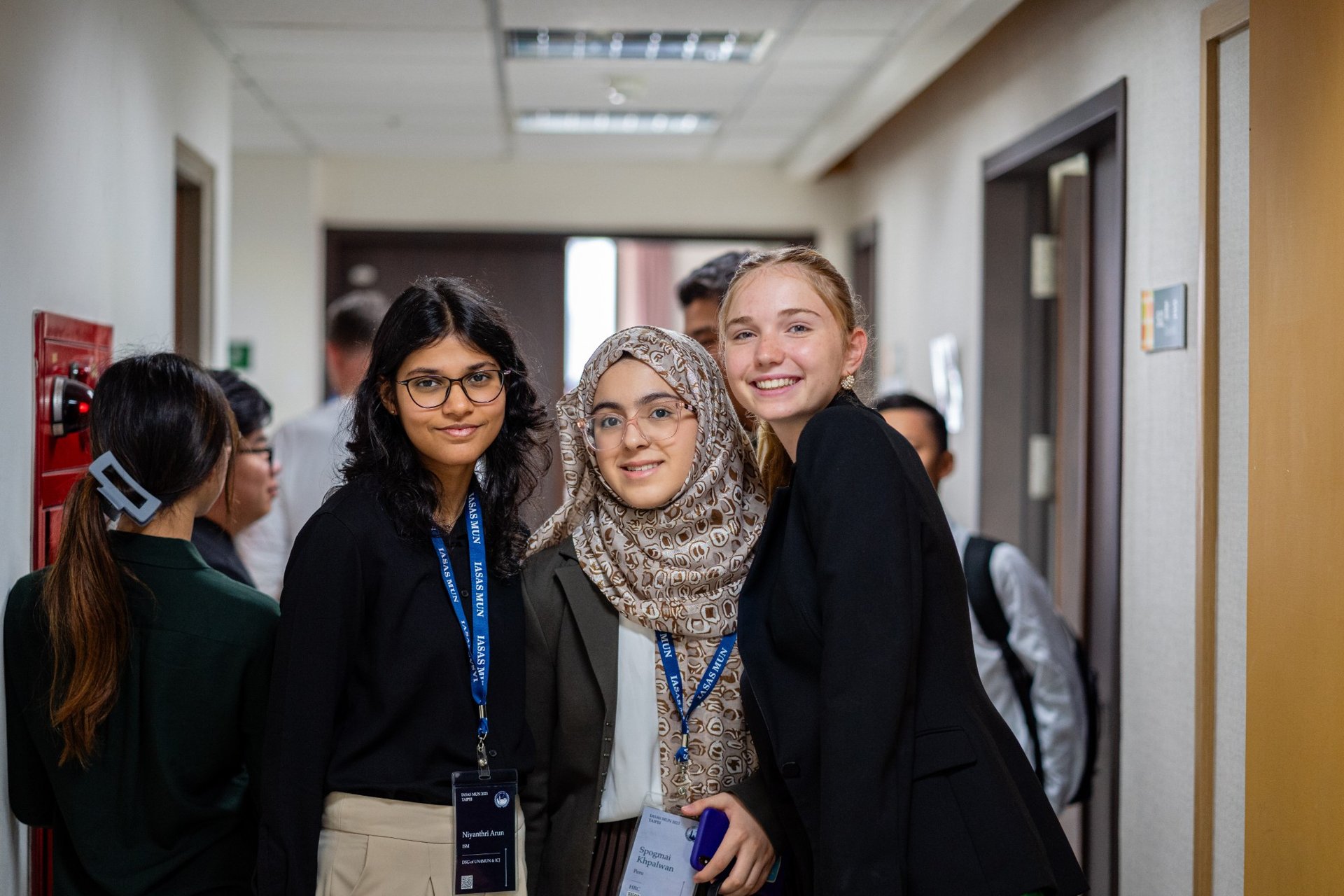 Delegates between sessions at IASAS MUN 2023 in Taipei